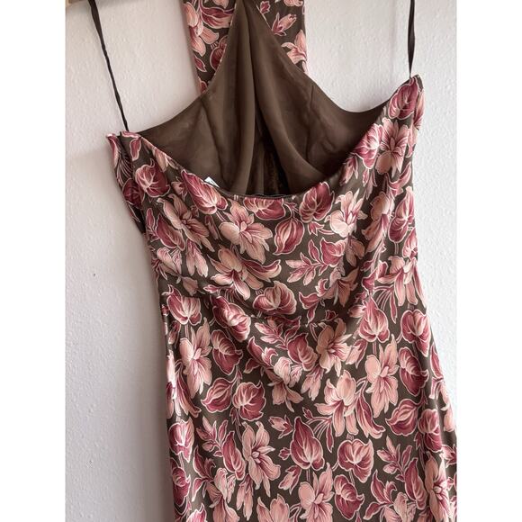 VERONICA BEARD Alberta Halterneck Silk Blend Deep Ochre Multicolored Dress Sz 10 - Picture 8 of 11